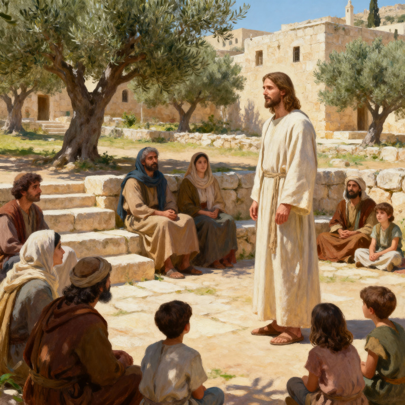 Jesus Teaching Scene in Ancient Israel - A Timeless Moment Jesus Teaching Scene in Ancient Israel - A Timeless Moment