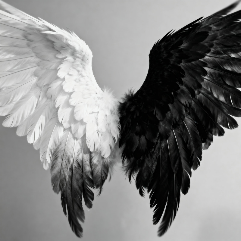 Elegant Black and White Angel Wings Elegant Black and White Angel Wings
