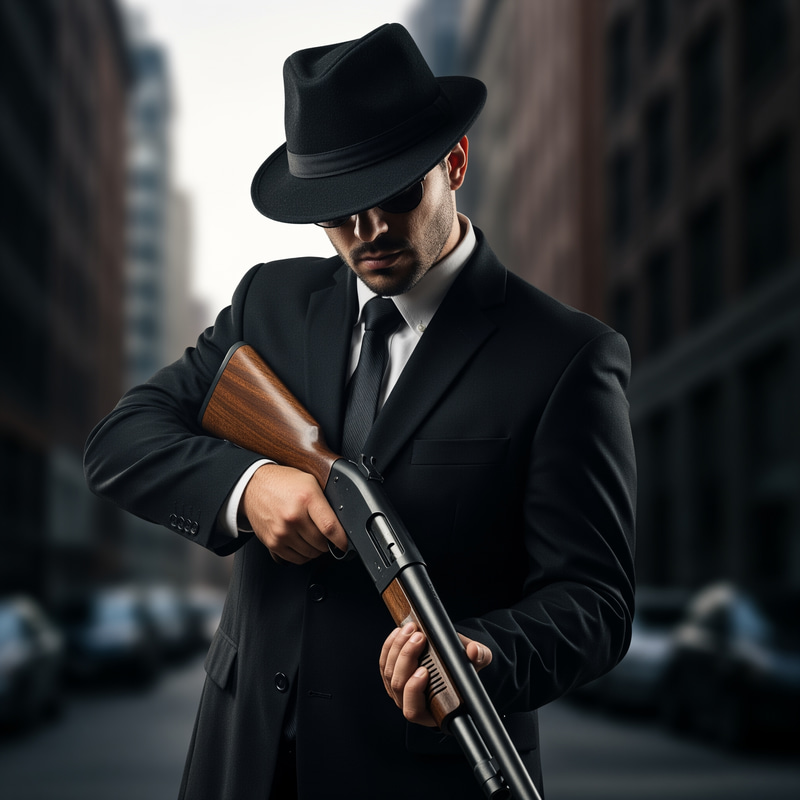 Ominous Hispanic Gangster in Urban Grit Ominous Hispanic Gangster in Urban Grit