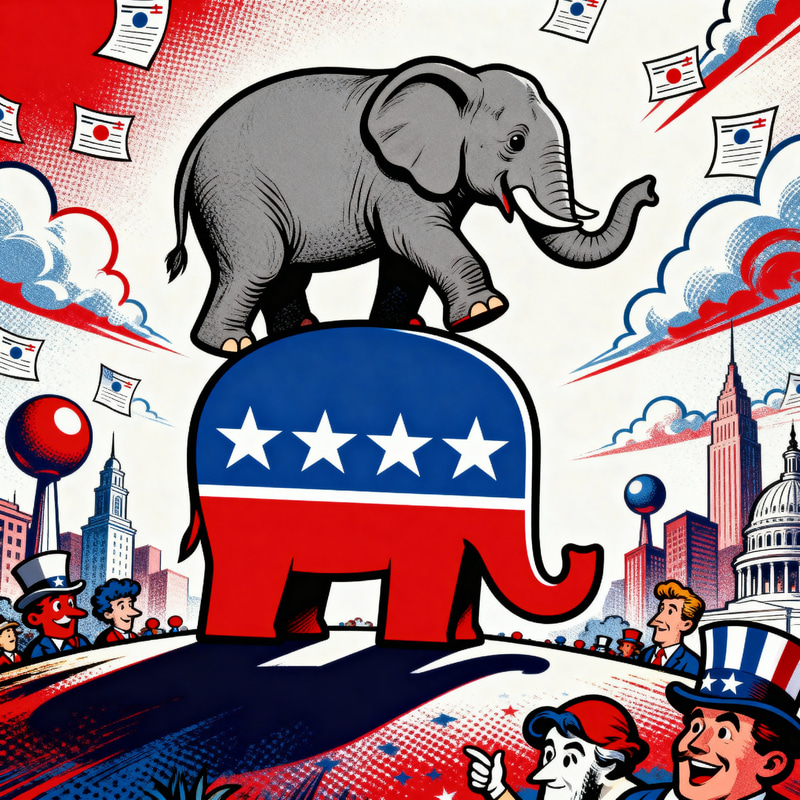Whimsical GOP Elephant Art: Satire & Pop Culture Whimsical GOP Elephant Art: Satire & Pop Culture