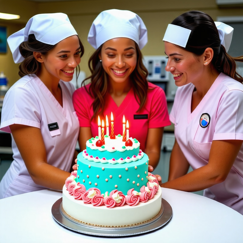 Celebrating Nurses with a Birthday Cake Surprise Celebrating Nurses with a Birthday Cake Surprise