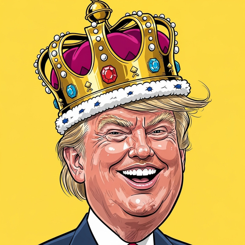 Trump Caricature: Crown & Stupid Face Trump Caricature: Crown & Stupid Face
