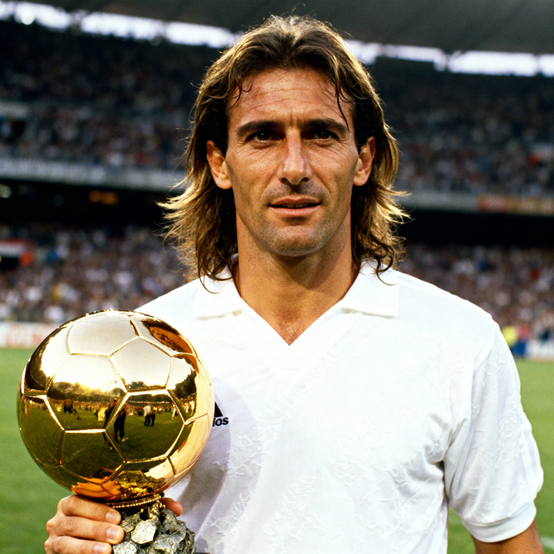 Gabriel Batistuta with Ballon D'or - Iconic Moment Gabriel Batistuta with Ballon D'or - Iconic Moment