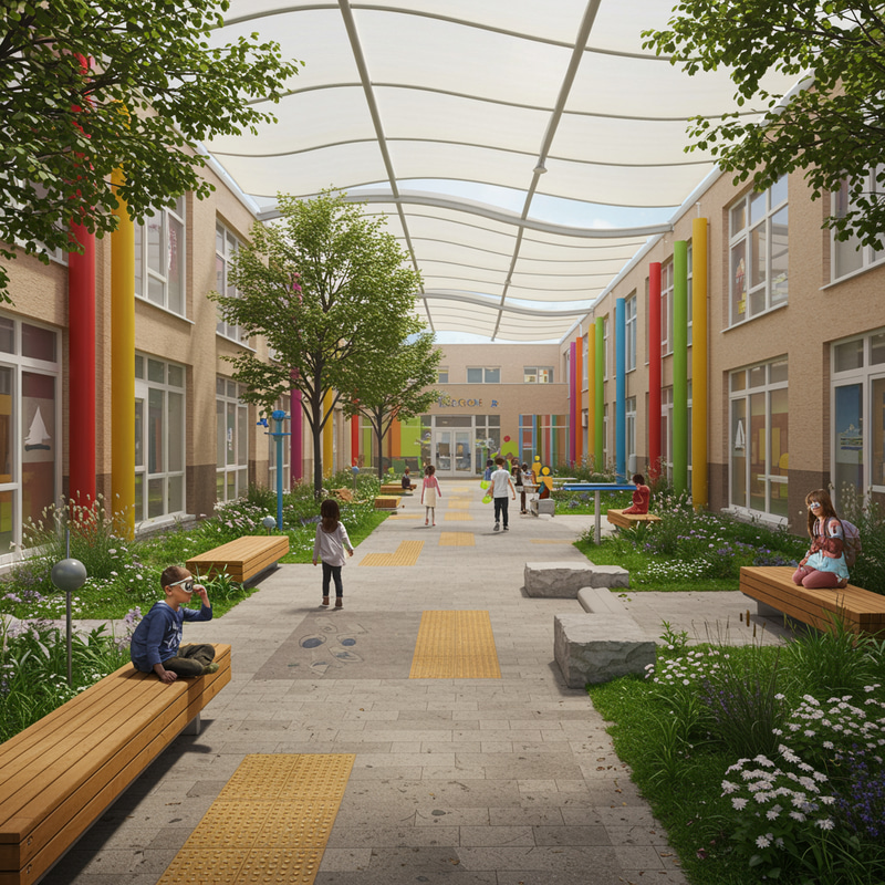 Inviting School Entrance Courtyard Design Inviting School Entrance Courtyard Design