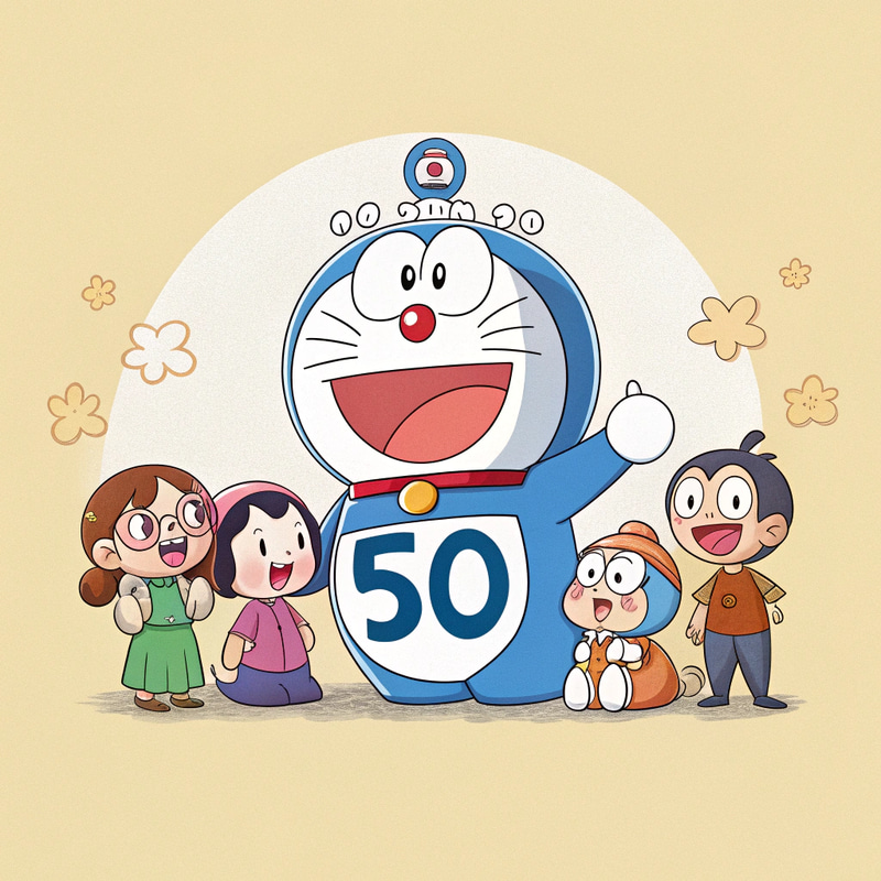 Doraemon and Friends Series with Number 50 Doraemon and Friends Series with Number 50