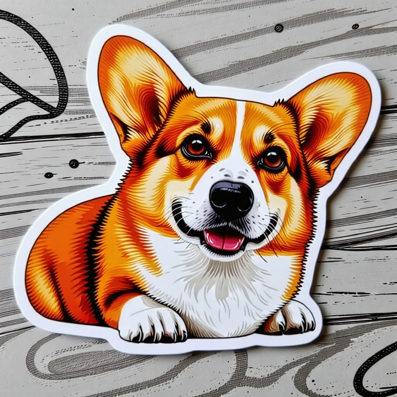Adorable Small Corgi Sticker - Cute Vinyl Decal for Dog Lovers Adorable Small Corgi Sticker - Cute Vinyl Decal for Dog Lovers