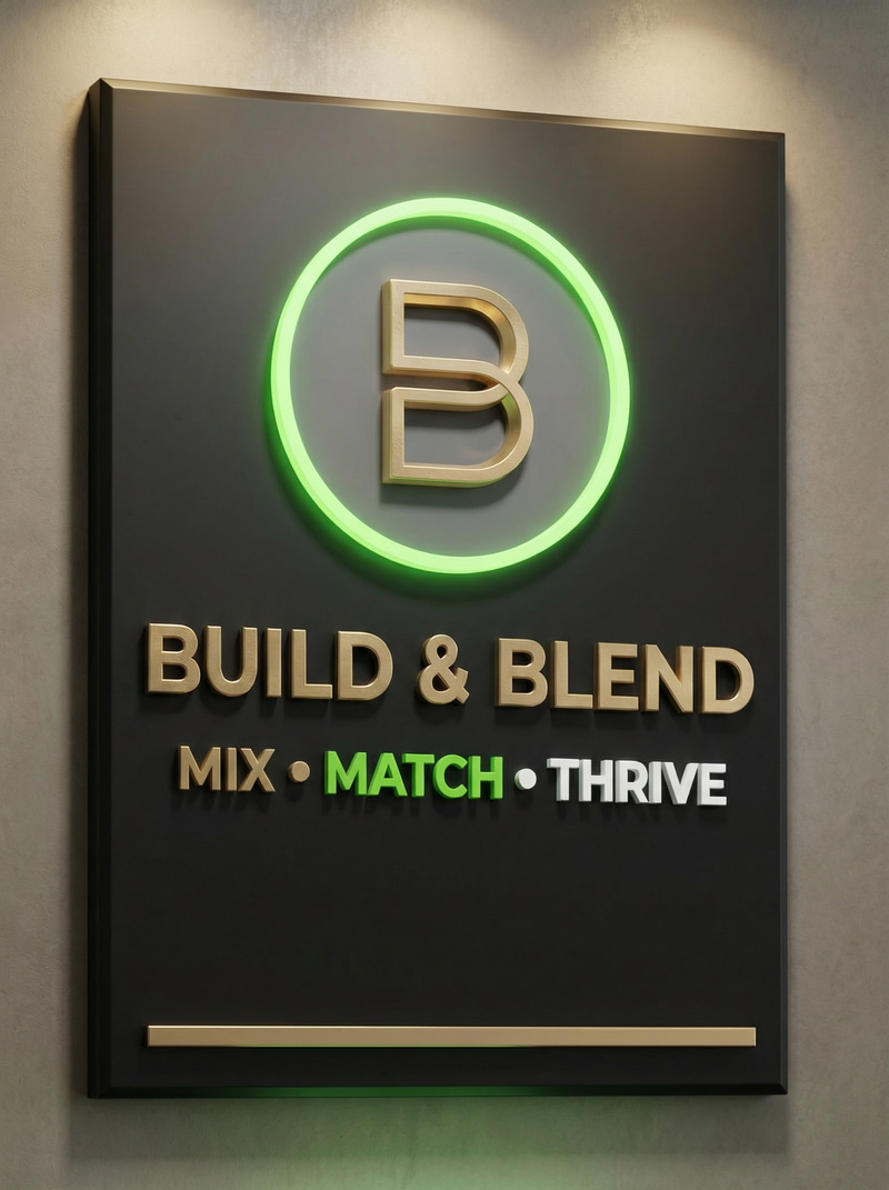 Premium Indoor Signage for Build & Blend Restaurant Premium Indoor Signage for Build & Blend Restaurant