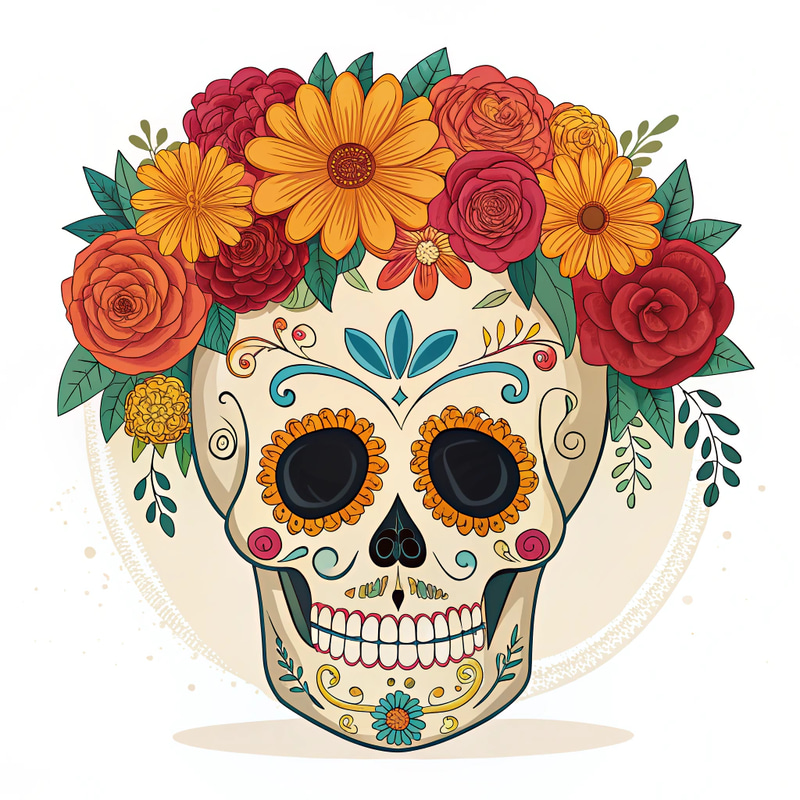 Mexican Skull with Flower Crown Mexican Skull with Flower Crown