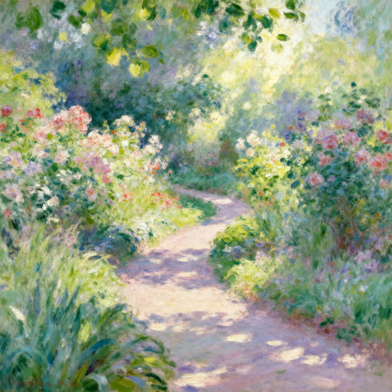 Monet Style Botanica: Impressionist Artwork