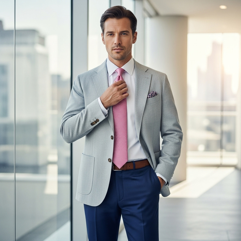 Stylish Navy Trousers & Blazer Outfit Inspiration