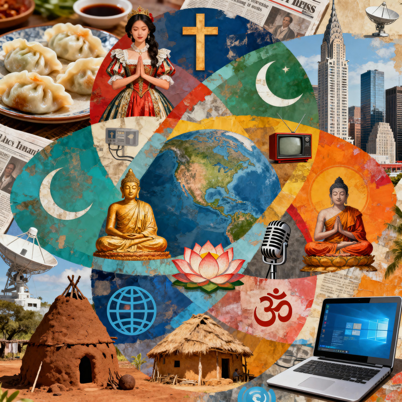 Globalization: Culture, Religion, Media & Technology Collage