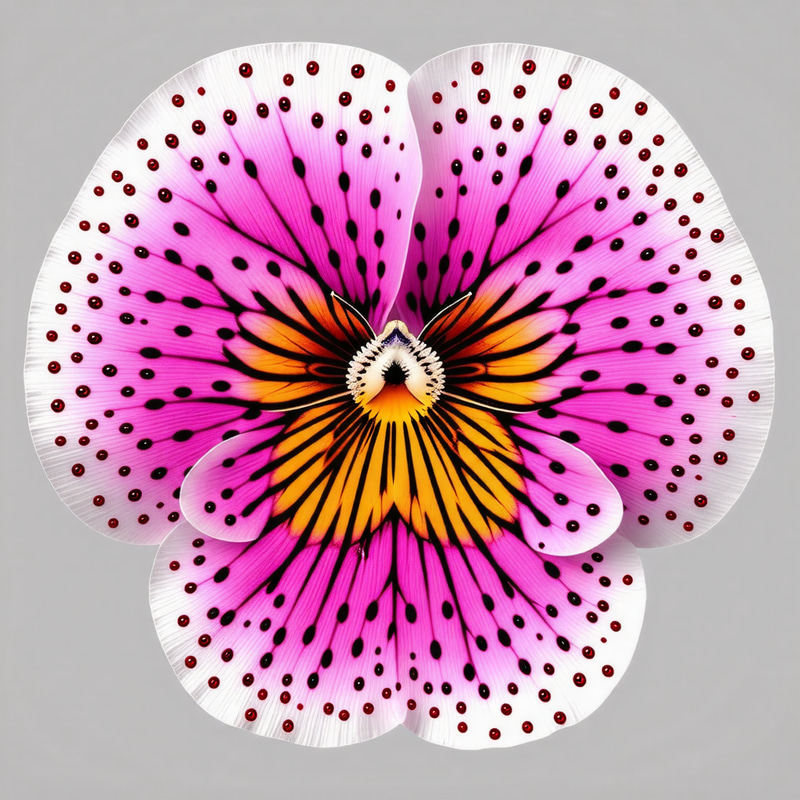 Elegant Pink Pansy Flower Art - Luxury Gem Design Elegant Pink Pansy Flower Art - Luxury Gem Design