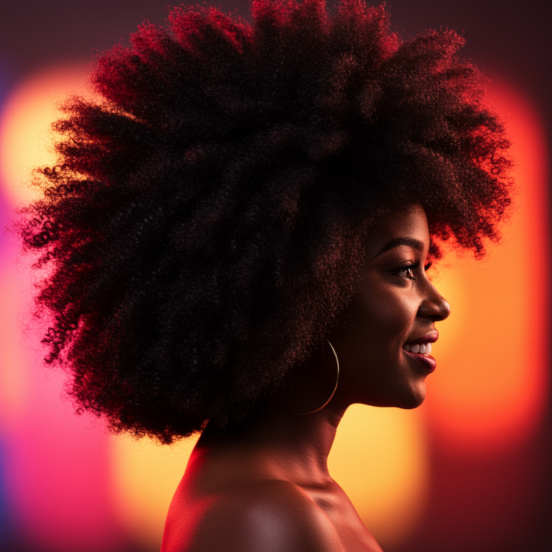 Vivid Afro Profile Art of Black Woman