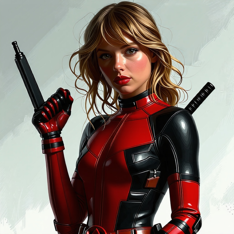 Taylor Swift Lady Deadpool Art - Hyper Realistic Portrait Taylor Swift Lady Deadpool Art - Hyper Realistic Portrait