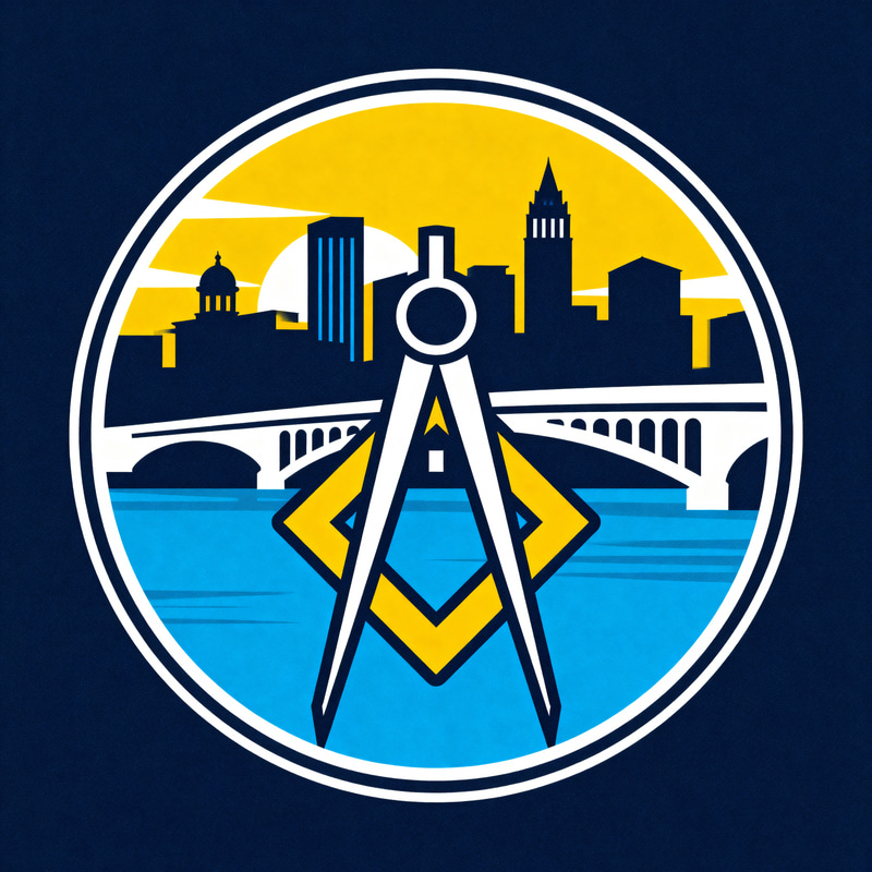 Vibrant Masonic Logo with Frederick Skyline Vibrant Masonic Logo with Frederick Skyline