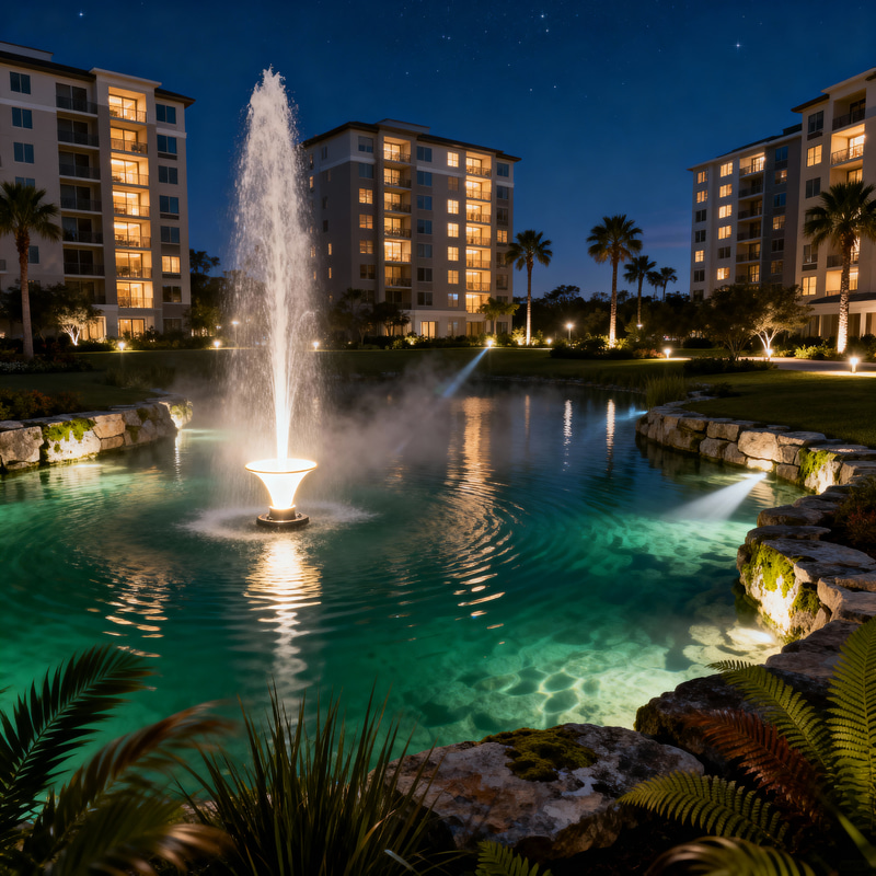 Stunning 8K Night Shot of Fountana Lake Stunning 8K Night Shot of Fountana Lake