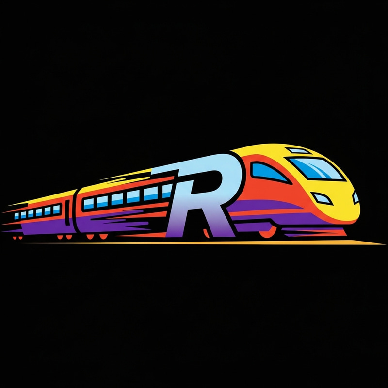 Rapid Train Icon with Letter R Rapid Train Icon with Letter R