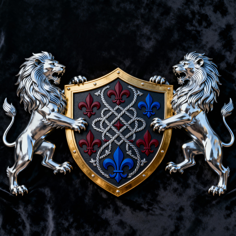 Noble Family Crest: Lions & Heraldic Designs Noble Family Crest: Lions & Heraldic Designs