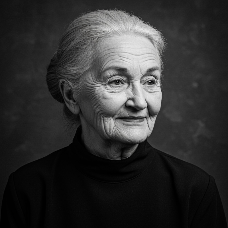 Black and White Portrait of an Elderly Woman Black and White Portrait of an Elderly Woman