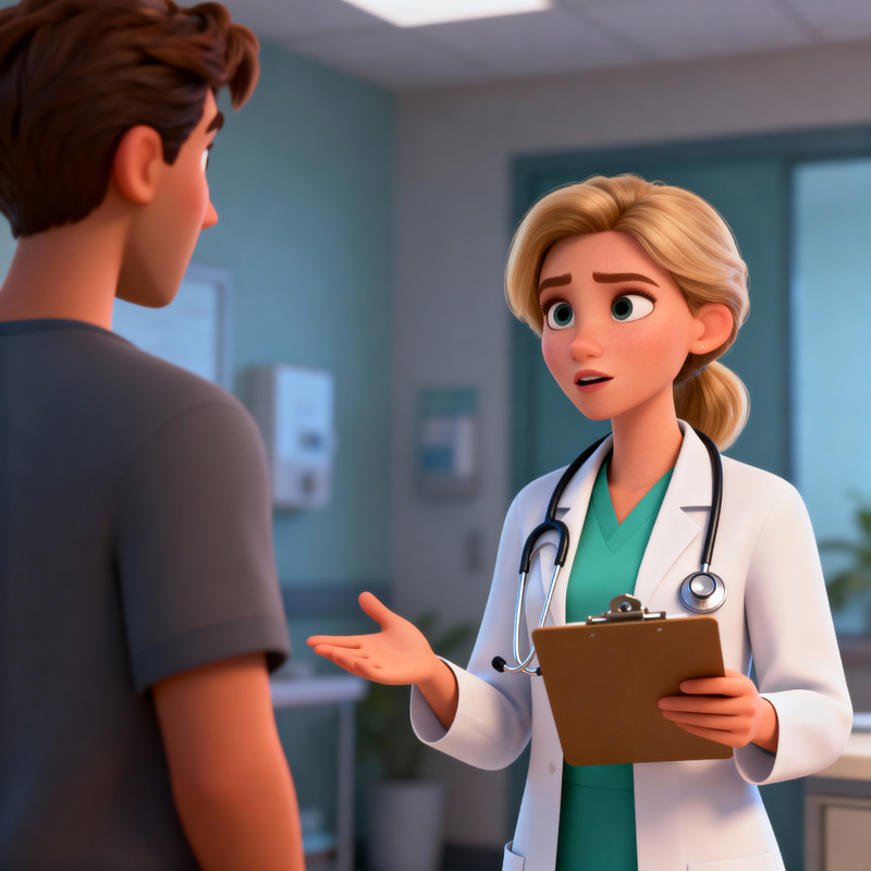 Animated Female Doctor in White Coat