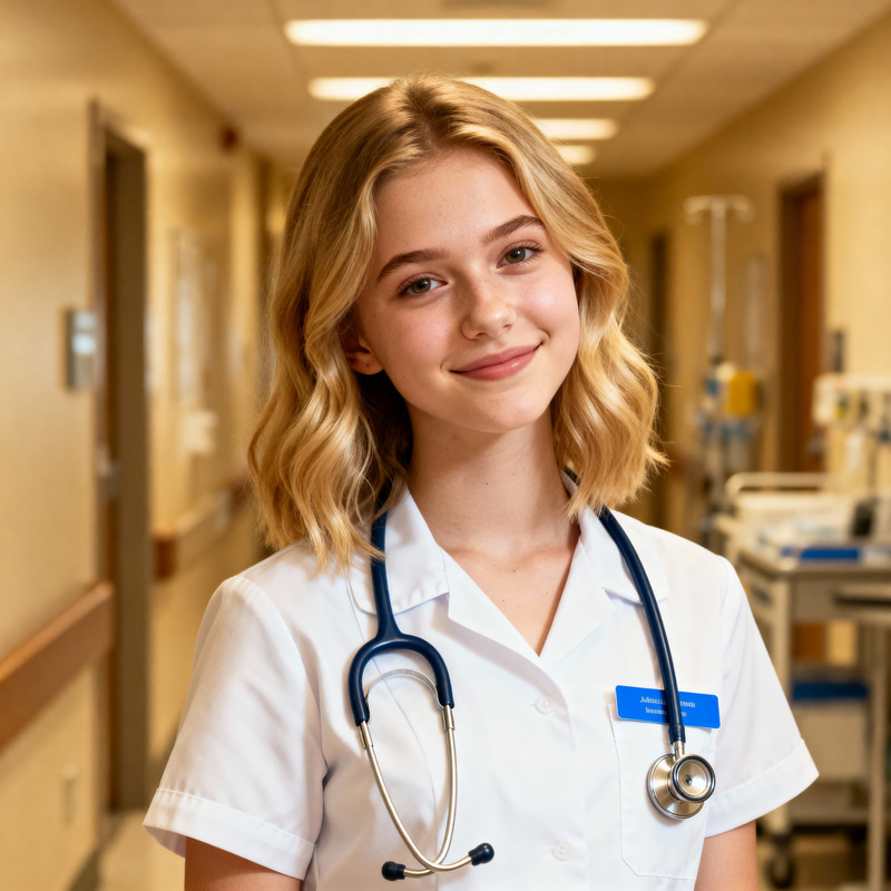 18-Year-Old Blonde Nurse: A Bright Future 18-Year-Old Blonde Nurse: A Bright Future
