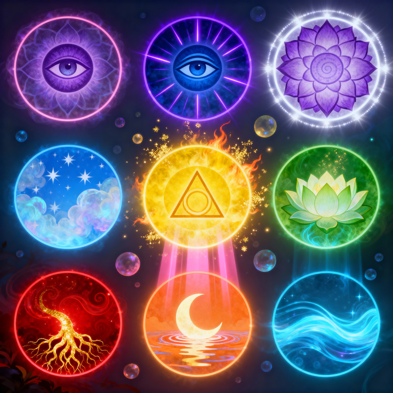 Stunning 7 Chakra Wheels in Metaphysical Colors Stunning 7 Chakra Wheels in Metaphysical Colors