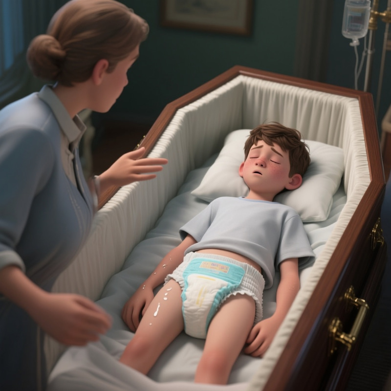 Teen Boy's Uncomfortable Night in a Coffin Teen Boy's Uncomfortable Night in a Coffin