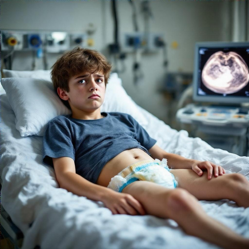 Laboratory Test on Unhappy 13-Year-Old Boy Laboratory Test on Unhappy 13-Year-Old Boy