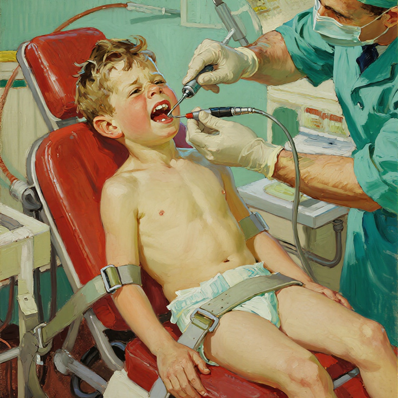 Unique Impressionist Artwork: Dentist Scene