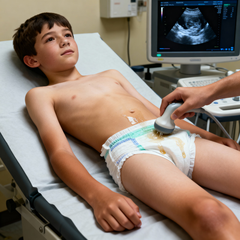 Ultrasound Test for Boy with Special Needs