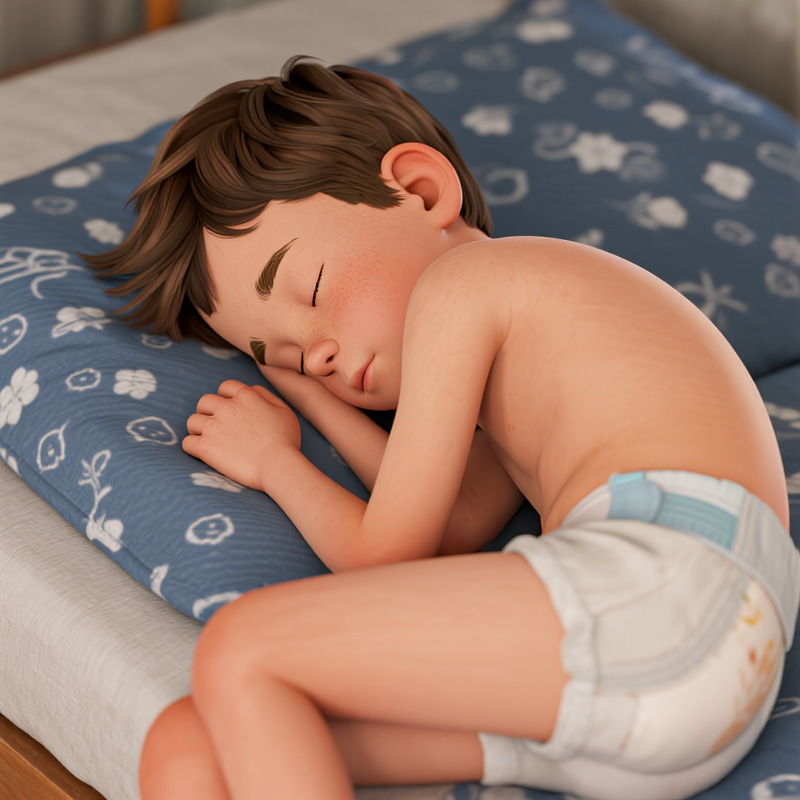 Boy Sleeping in Pullups - 3D Render Boy Sleeping in Pullups - 3D Render