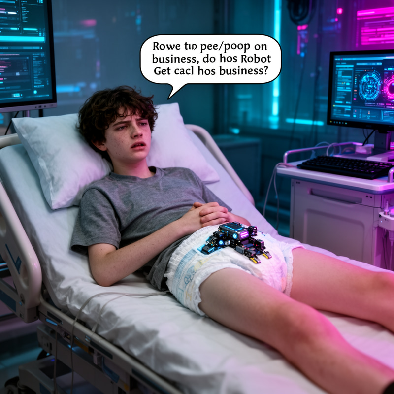 Teen's Embarrassing Moment with Robot Diaper AI