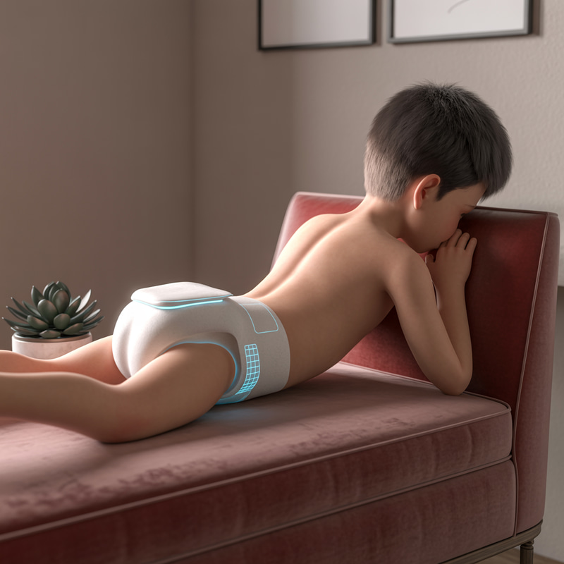 Teen Embarrassed by Robot Diaper Interaction