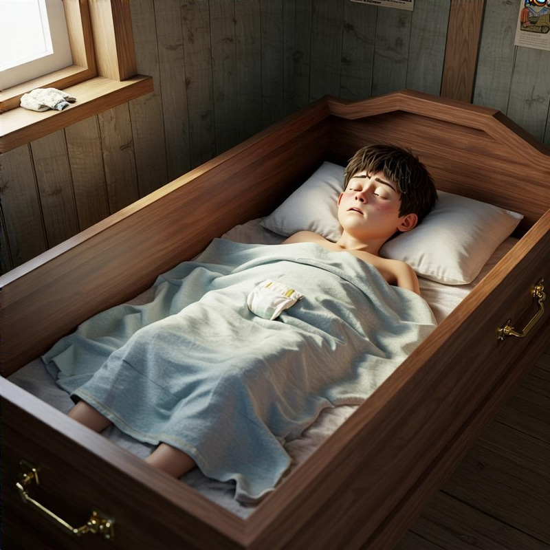 Teen's Uncomfortable Encounter with a Coffin