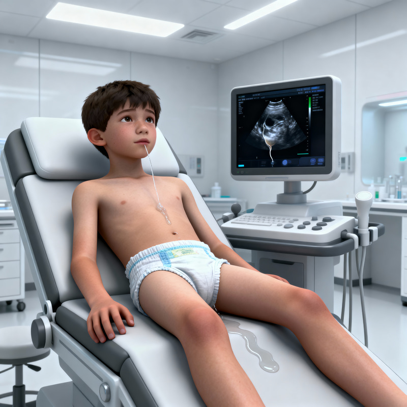 Medical Ultrasound Scan for a Young Patient