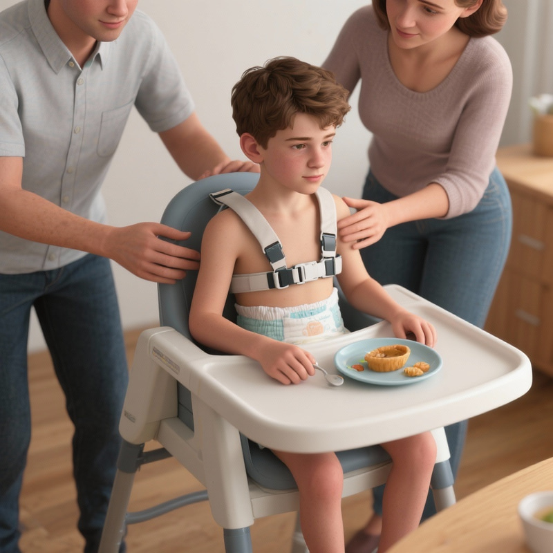 3D Rendering of Teenager in High Chair