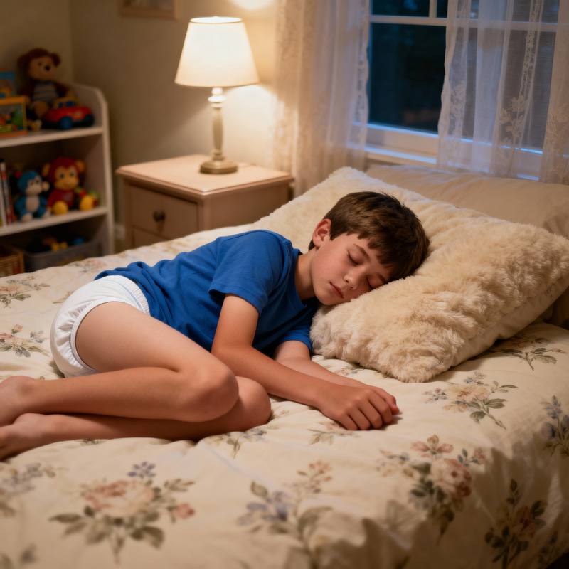 Boy Sleeping in Pullups: A Cozy Scene