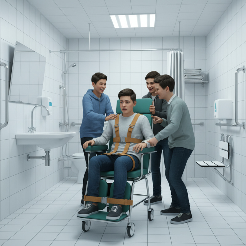 Teen in Distress: Forced to Sit on Toilet Chair