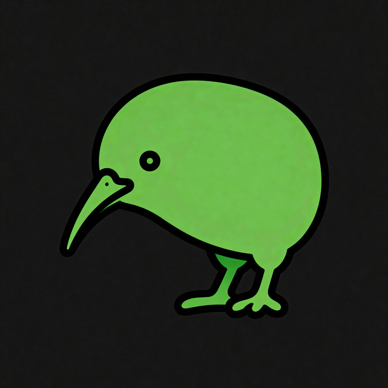 Kiwi Bird Logo Design in Green