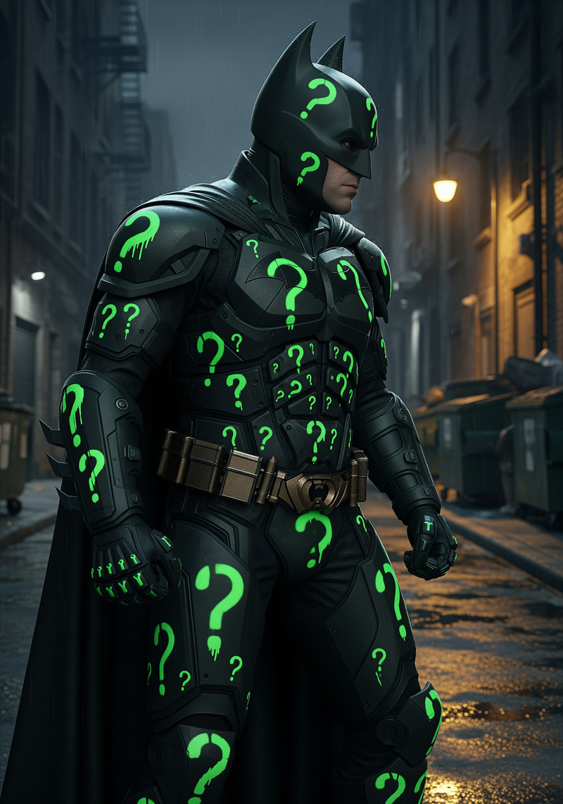 Batman with Green Question Mark Armor Design