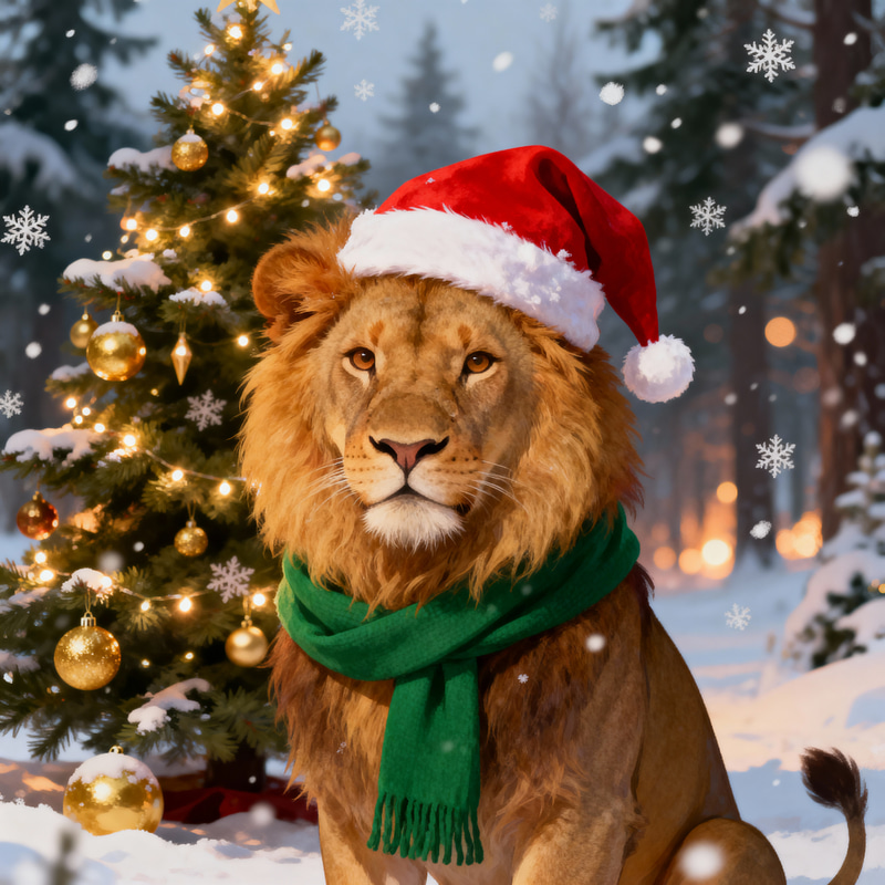 Christmas Lion - Festive Roar Christmas Lion - Festive Roar