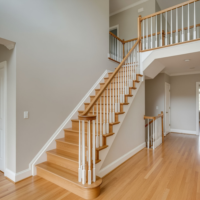 L-Shaped Staircase in Elegant Entryway Design