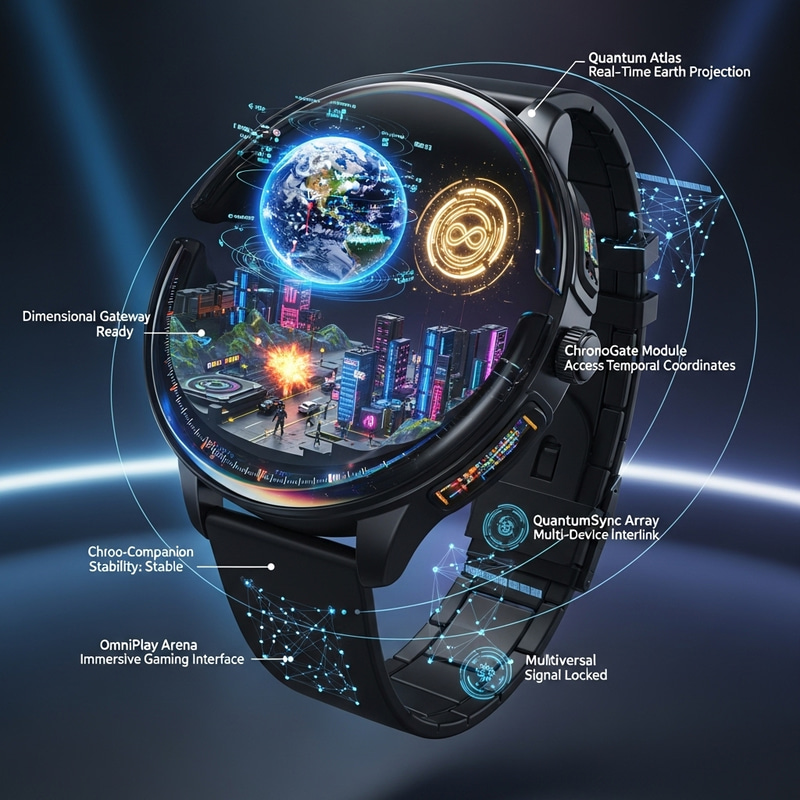 Ultra-Futuristic Quantum Wristwatch – Time & Space Tech Ultra-Futuristic Quantum Wristwatch – Time & Space Tech