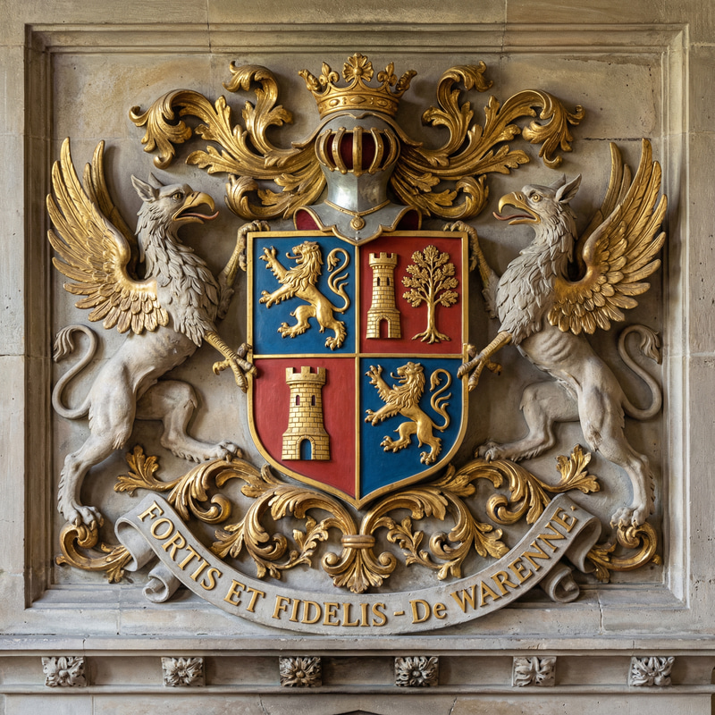 Noble Family Crest: Lions & Heraldic Designs
