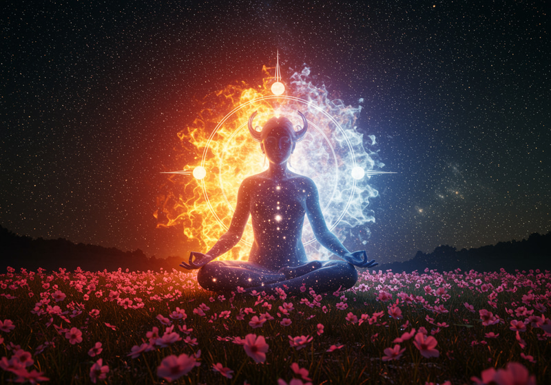 Celestial Goddess Meditating in a Starry Field Celestial Goddess Meditating in a Starry Field