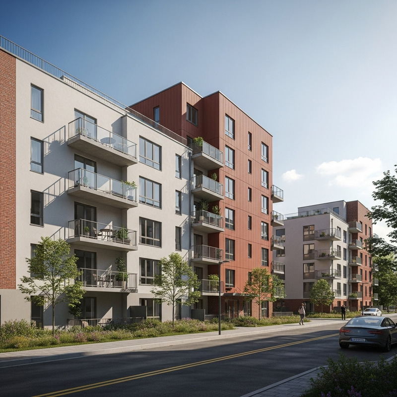 Modern 5-Story Apartment Building - Urban Living Modern 5-Story Apartment Building - Urban Living