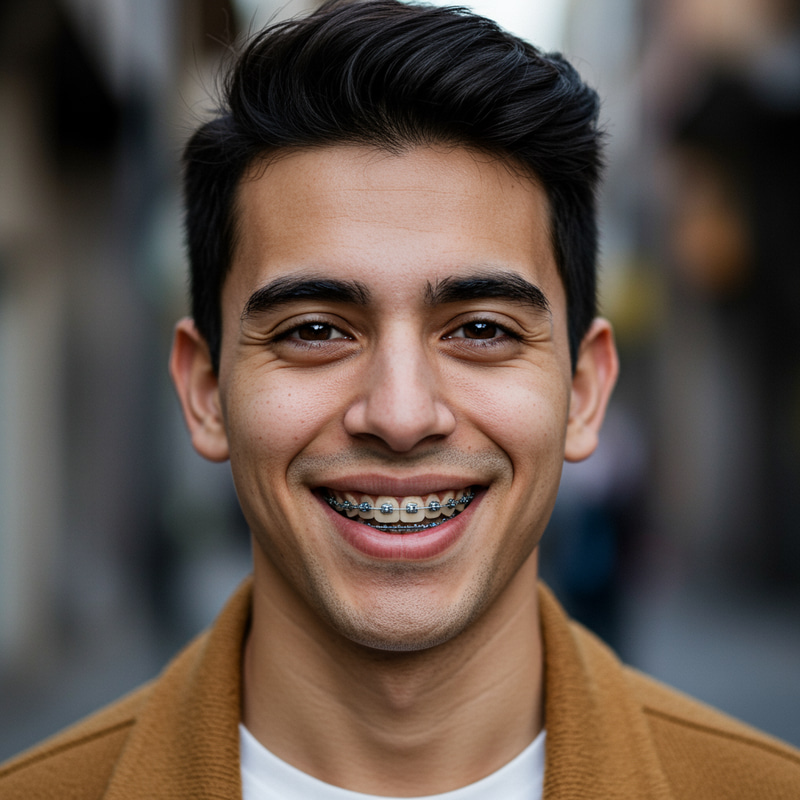 Charming Argentine Streamer with Black Hair and Braces Charming Argentine Streamer with Black Hair and Braces