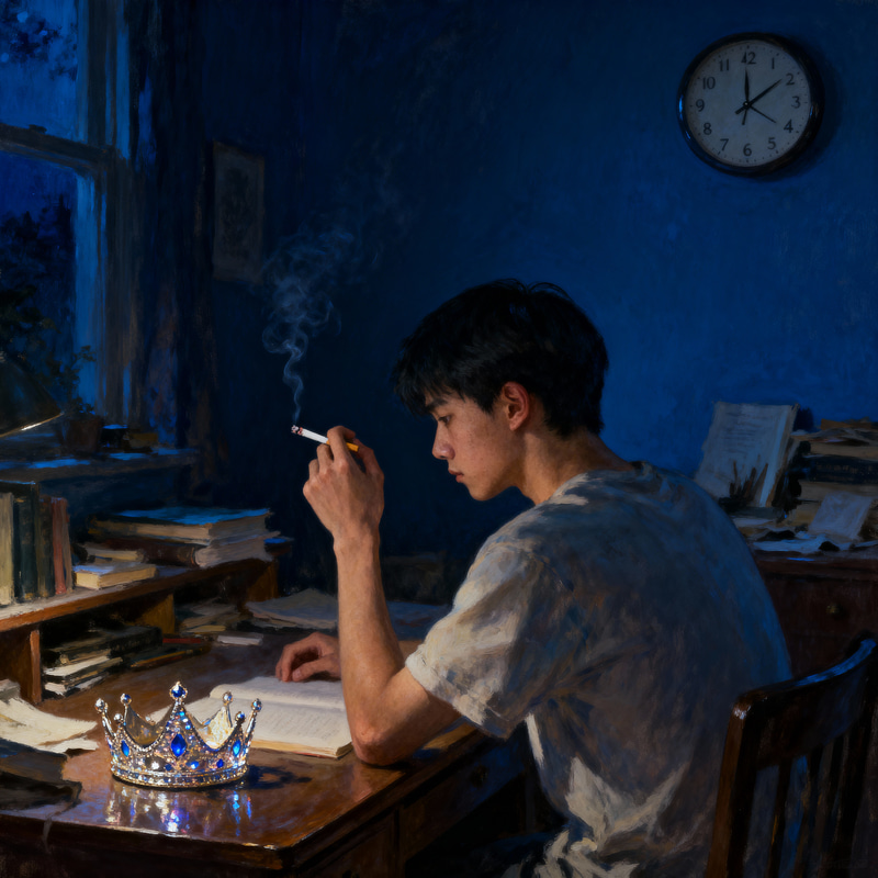 Melancholic Digital Painting of a Young Man Melancholic Digital Painting of a Young Man