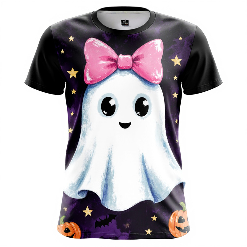 Cute Ghost Halloween T-Shirt Design for Sublimation