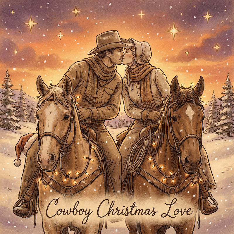 Cozy Cowboy Christmas Illustration